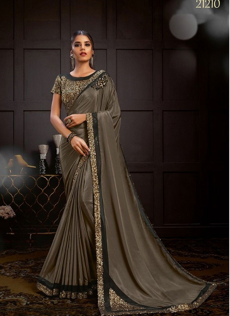 MAHOTSAV CELESTE Latest Collection Fancy Designer Party Wear Sequins Embroidery And Frill Work Western Stitched Sarees Collection